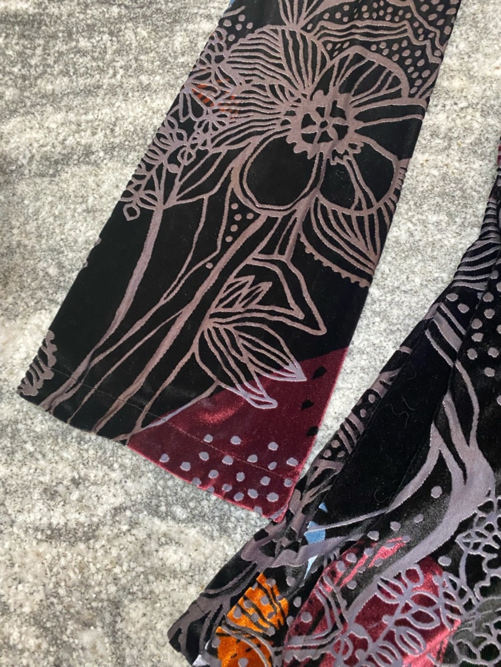 Velvet Floral Open-Back Mini Dress in Black Blue And orange - Picture 10 of 15